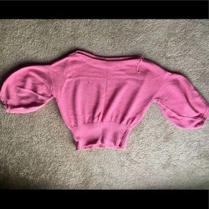 Anthro. Bubblegum Pink Balloon Sleeve sweater